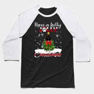 Have A Holly Jolly Christmas Newfoundland Dog Xmas Tree Baseball T-Shirt